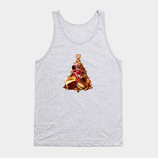 Pizza, Fast Food, Burger Xmas Christmas Tree Tank Top by logiamerch