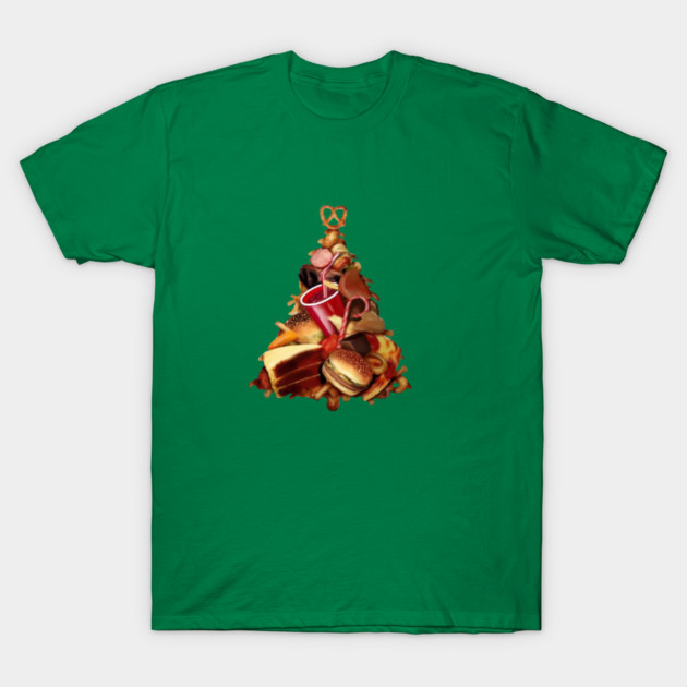 Pizza, Fast Food, Burger Xmas Christmas Tree T-Shirt by logiamerch