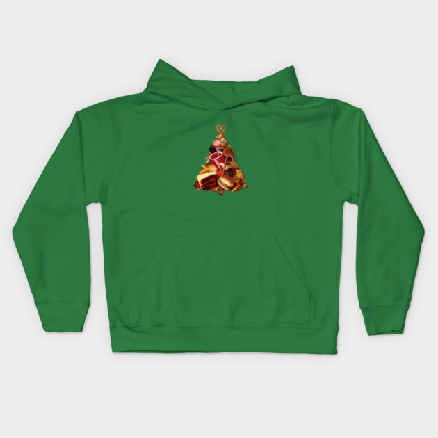Pizza, Fast Food, Burger Xmas Christmas Tree Kids Hoodie by logiamerch