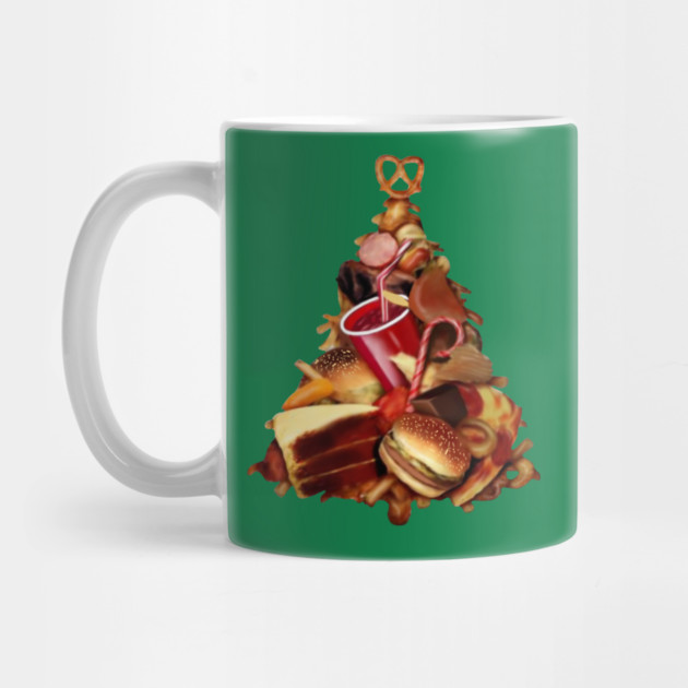 Pizza, Fast Food, Burger Xmas Christmas Tree by logiamerch
