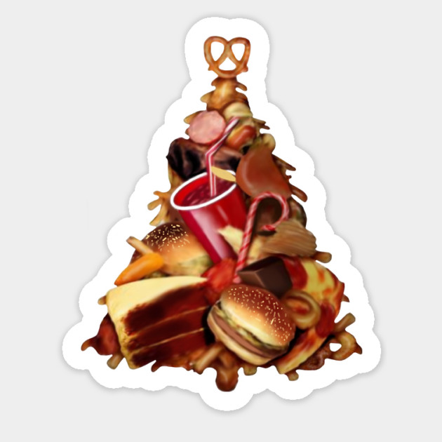 Pizza, Fast Food, Burger Xmas Christmas Tree Sticker by logiamerch