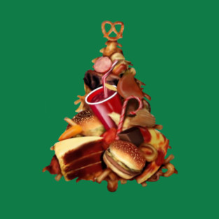 Pizza, Fast Food, Burger Xmas Christmas Tree T-Shirt