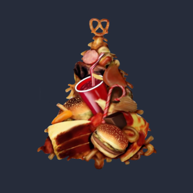 Pizza, Fast Food, Burger Xmas Christmas Tree by logiamerch