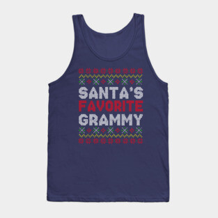 Santa's Favorite Grammy Ugly Christmas Sweater Pattern Tank Top