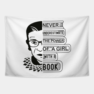 Never Underestimate The Power Of A Girl With A Book Tapestry