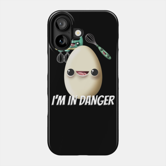 Angry Egg Beater I'm In Danger Egg Phone Case by belownormal