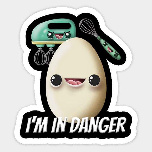Angry Egg Beater I'm In Danger Egg Magnet by belownormal