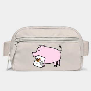 Cute Pig With Thanksgiving Turkey Greetings Bag