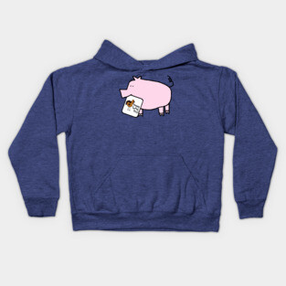 Cute Pig With Thanksgiving Turkey Greetings Kids Hoodie