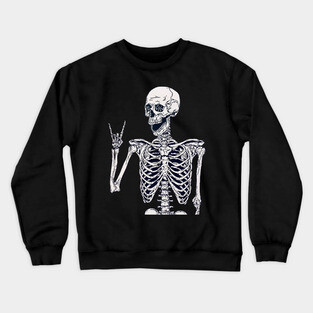 Rock on Skeleton Crewneck Sweatshirt