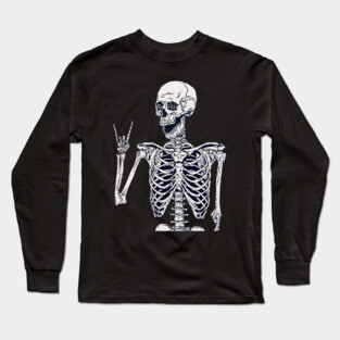 Rock on Skeleton Long Sleeve T-Shirt