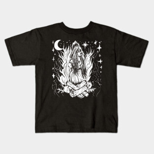 Salem Witch Trials Burning Witchcraft Occult Goth Pagan Kids T-Shirt