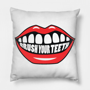 Brush Your Teeth Mouth Pillow