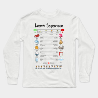 Learn Japanese Infographic Long Sleeve T-Shirt
