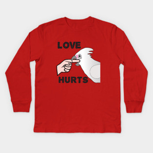 Love Hurts - Bare Eyed Cockatoo Parrot Kids Long Sleeve T-Shirt