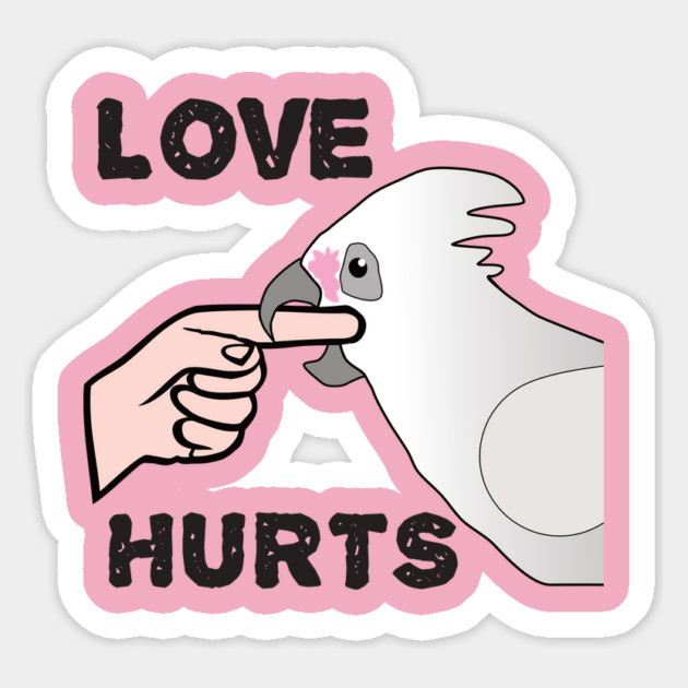 Love Hurts - Bare Eyed Cockatoo Parrot Magnet by Einstein Parrot