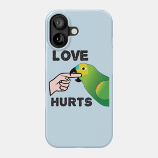Love Hurts - Blue Front Amazon Parrot Phone Case