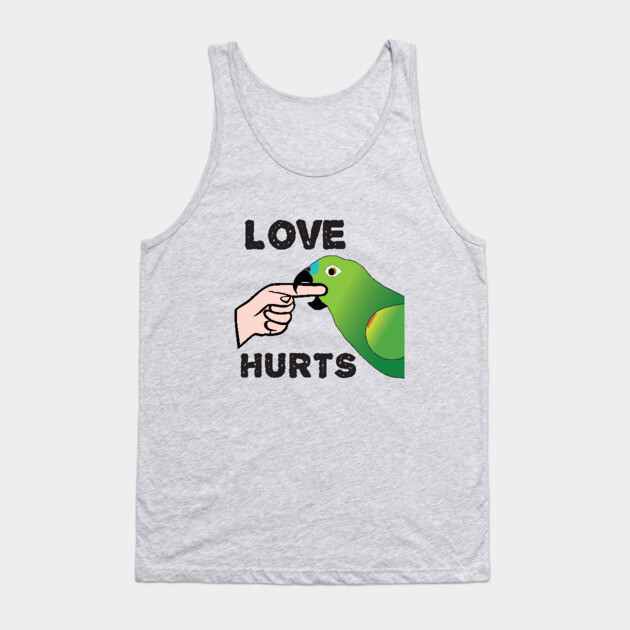 Love Hurts - Blue Front Amazon Parrot Ver.2 Tank Top by Einstein Parrot