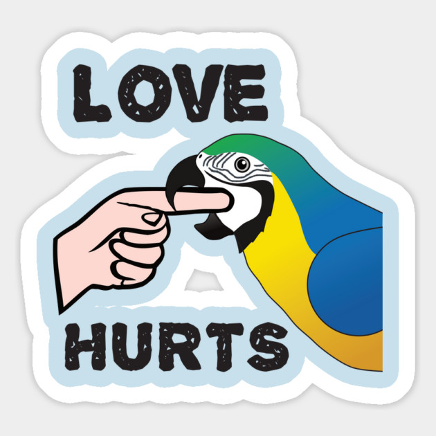 Love Hurts - Blue and Gold Macaw Parrot Magnet by Einstein Parrot