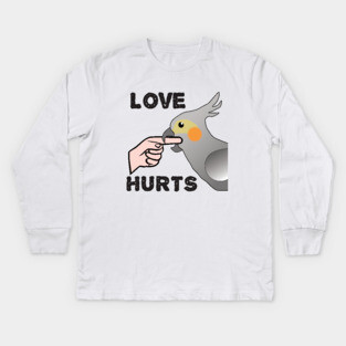 Love Hurts - Cockatiel Parrot Female Kids Long Sleeve T-Shirt