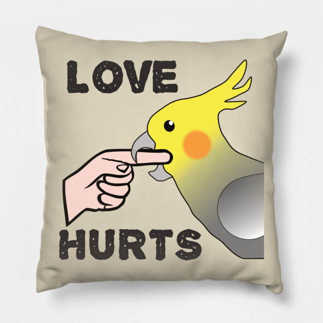 Love Hurts - Cockatiel Male Pillow by Einstein Parrot