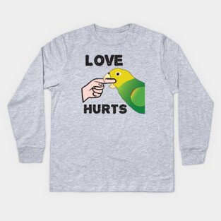 Love Hurts - Double Yellow Headed Amazon Parrot Kids Long Sleeve T-Shirt