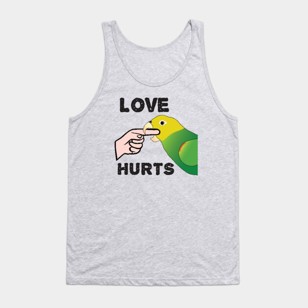Love Hurts - Double Yellow Headed Amazon Parrot Tank Top by Einstein Parrot