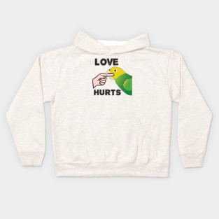 Love Hurts - Double Yellow Headed Amazon Parrot Kids Hoodie