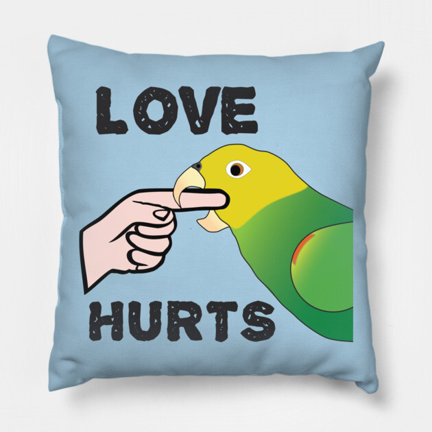 Love Hurts - Double Yellow Headed Amazon Parrot Pillow by Einstein Parrot