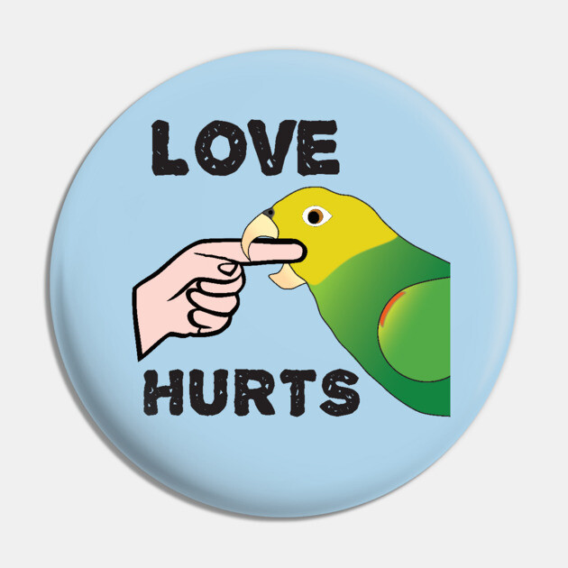 Love Hurts - Double Yellow Headed Amazon Parrot Pin by Einstein Parrot