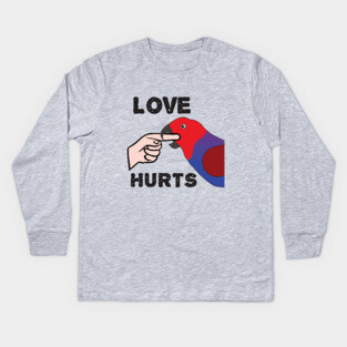 Love Hurts - Eclectus Parrot Female Kids Long Sleeve T-Shirt
