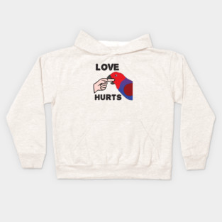Love Hurts - Eclectus Parrot Female Kids Hoodie