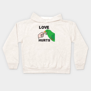 Love Hurts - Eclectus Parrot Male Kids Hoodie