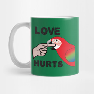 Love Hurts - Greenwing Macaw Parrot Mug
