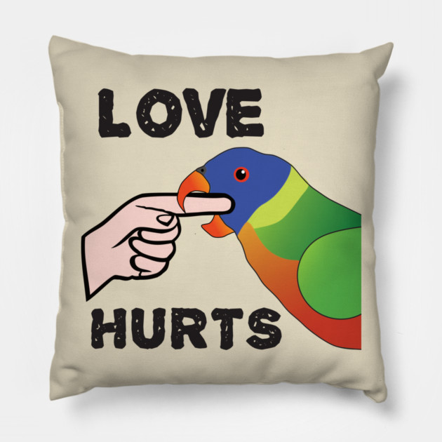 Love Hurts - Rainbow Lorikeet Parrot Pillow by Einstein Parrot