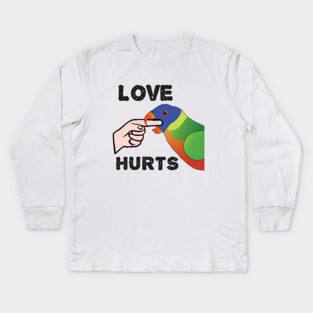 Love Hurts - Rainbow Lorikeet Parrot Kids Long Sleeve T-Shirt