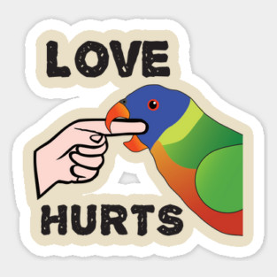 Love Hurts - Rainbow Lorikeet Parrot Magnet