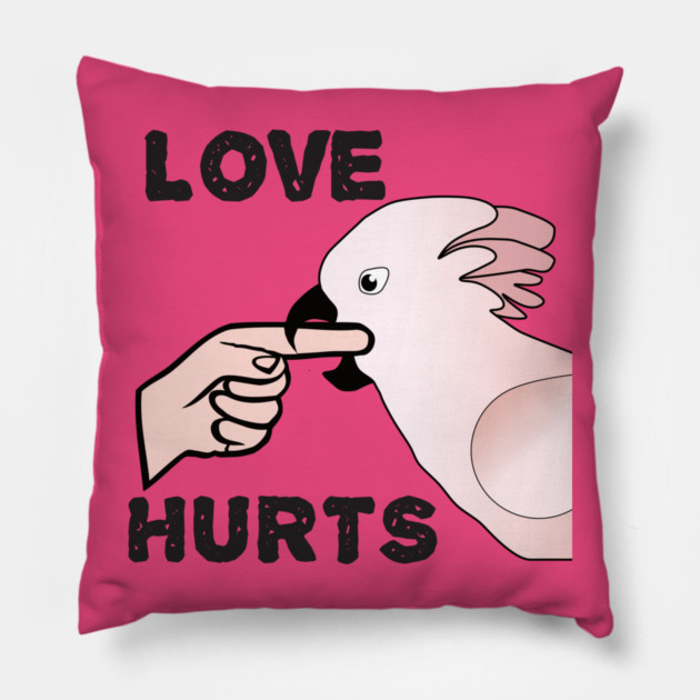 Love Hurts - Moluccan Cockatoo Parrot Pillow by Einstein Parrot