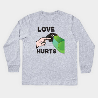 Love Hurts - Nanday Conure Parrot Kids Long Sleeve T-Shirt