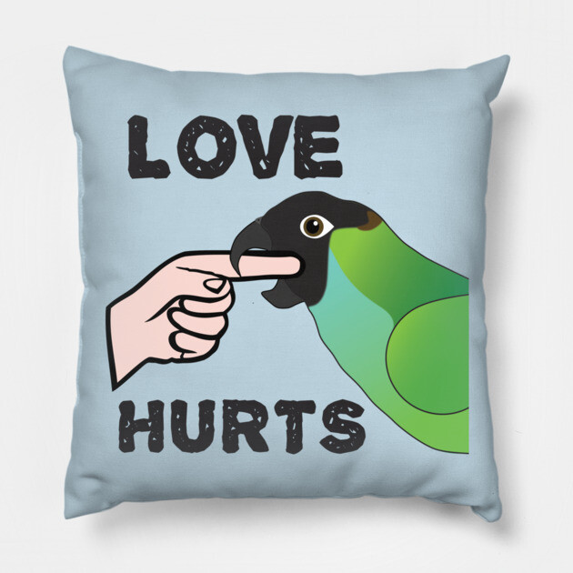 Love Hurts - Nanday Conure Parrot Pillow by Einstein Parrot