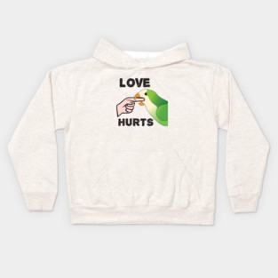 Love Hurts - Quaker Parrot Kids Hoodie