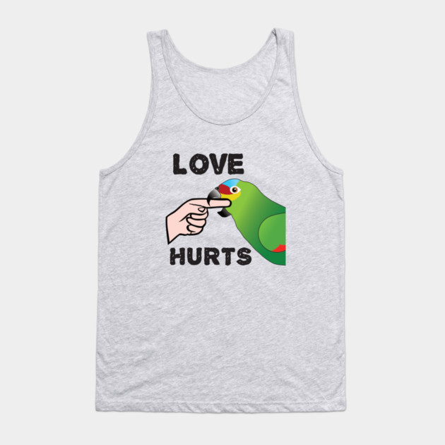 Love Hurts - Red Lored Amazon Tank Top by Einstein Parrot