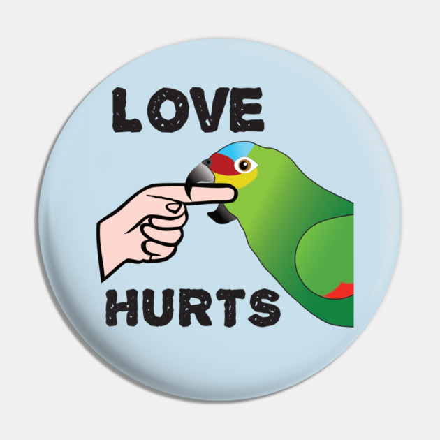 Love Hurts - Red Lored Amazon Pin by Einstein Parrot