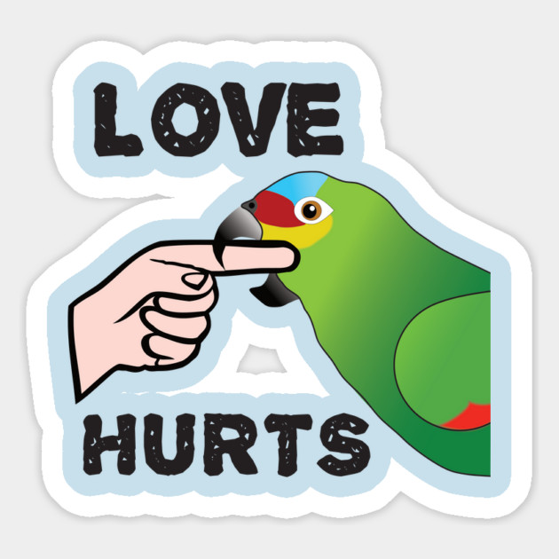 Love Hurts - Red Lored Amazon Magnet by Einstein Parrot