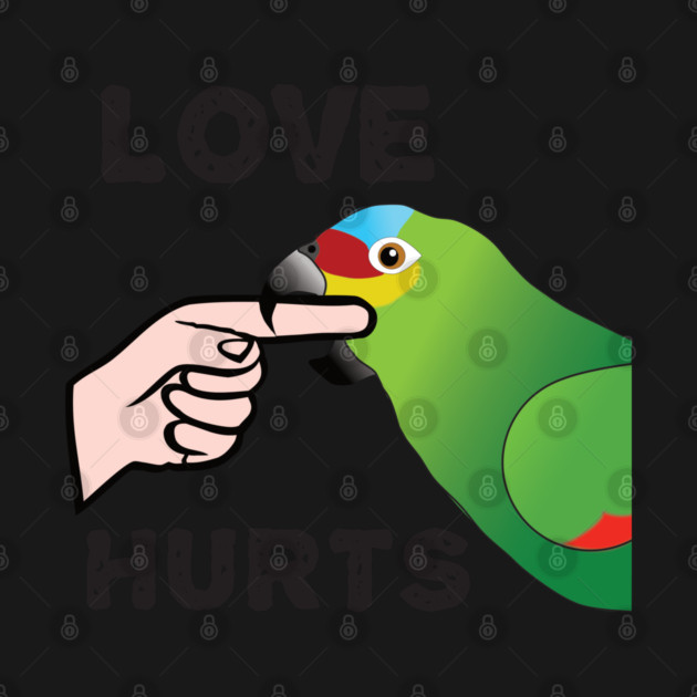 Love Hurts - Red Lored Amazon by Einstein Parrot