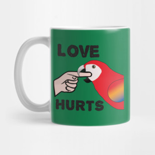 Love Hurts - Scarlet Macaw Parrot Mug