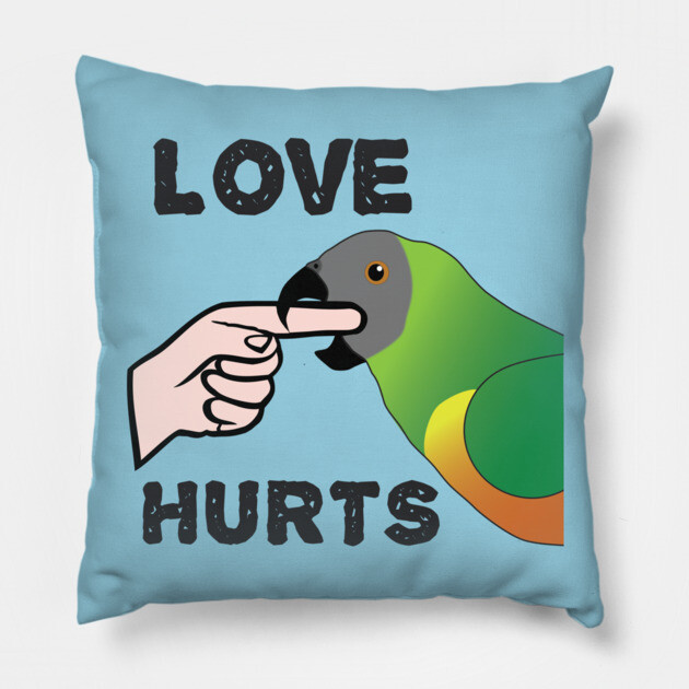 Love Hurts - Senegal Parrot Pillow by Einstein Parrot