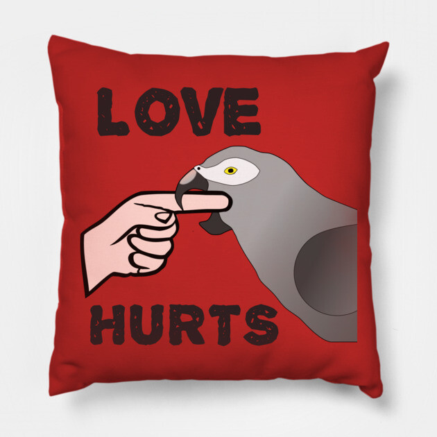Love Hurts - Timneh African Grey Parrot Pillow by Einstein Parrot