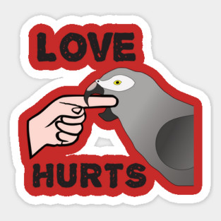 Love Hurts - Timneh African Grey Parrot Magnet