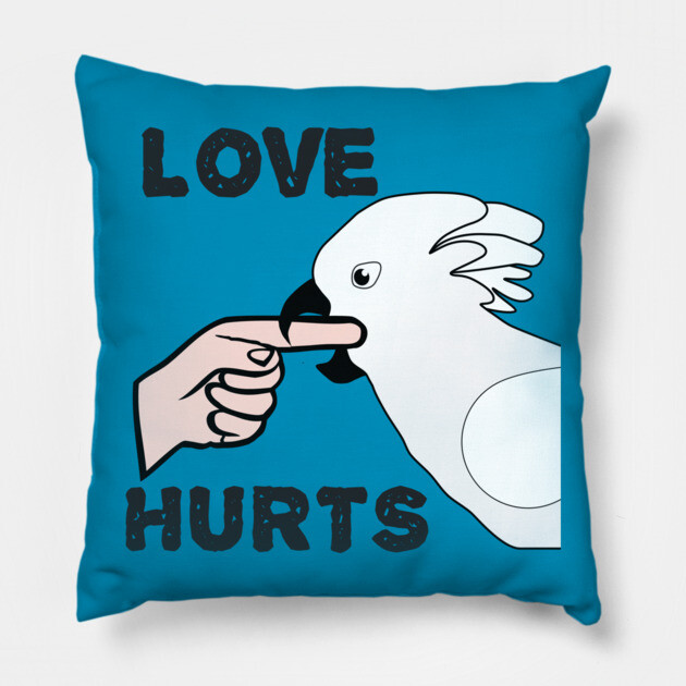 Love Hurts - Umbrella Cockatoo Parrot Pillow by Einstein Parrot